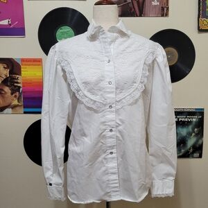 Rockmount Ranch Wear | Vintage White Lace Button-Up Western Shirt